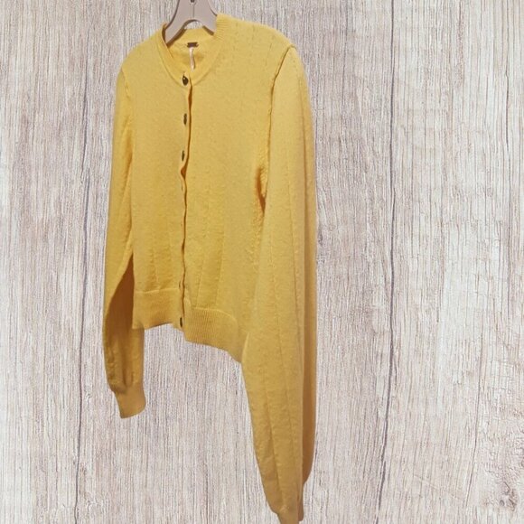 Free People Womens Knit Top size petite small yellow color - Picture 4 of 11